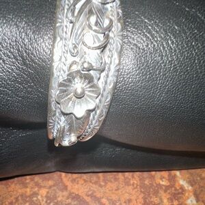 Navajo Sterling Silver Floral Cuff Bracelet